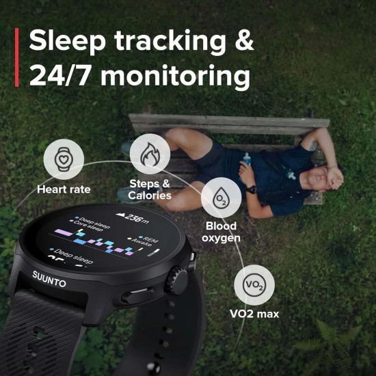 Reloj deportivo Suunto Run All Black con GPS multibanda para running